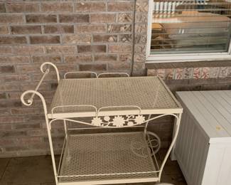 MCM rod iron tea cart