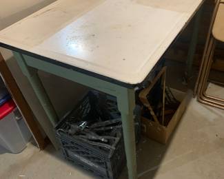 Enamel top table ….some blemishes