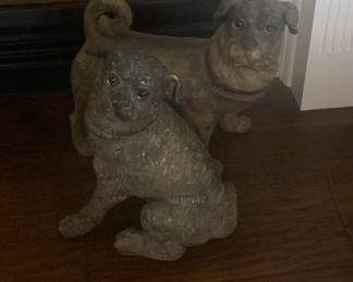 Victorian Terra cotta Pug dogs …will be sold separately or as a set. Currently there is a listing on EBay for a pair like this at $599….other listings were higher.