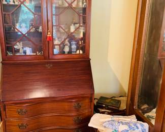 all furniture has items inside and notice the vintage table cloths