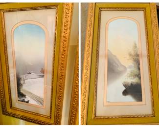 Pair of pastels by Catherine Nichols 1848-1923 original frames