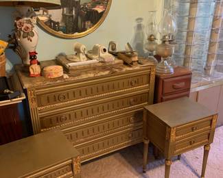 1960's bedroom chest and night stands and can you see the rotating watch display stand?