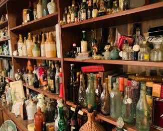 bottles--too many to describe--many more are there that are not photoed