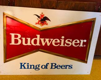 Metal Budweiser sign-one side 