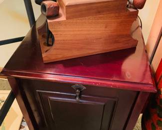 this is a coal stand--you open the door and there's a container for coal for your stoves--