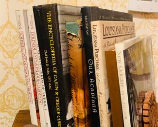 stacks of Louisiana books--especially St. Landry parish