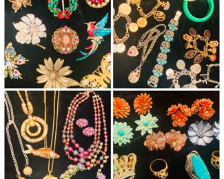 Trays of 1960s costume jewelry 