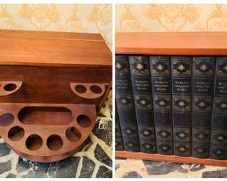 one of my favorite- "Prohibition Liquor Cabinet"--looks like a row of books but when you push the corner your liquor swings around--Perfect to hide the liquor from the Baptist