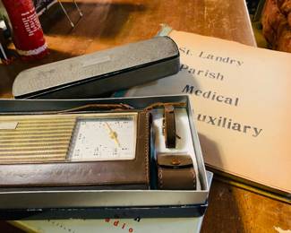 many old radios--this Channel Master was still in the box