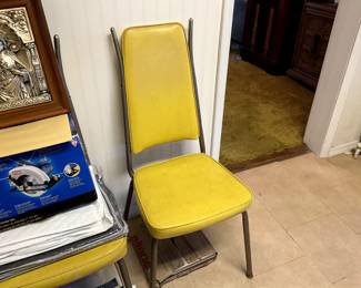 Vintage yellow kitchen chairs