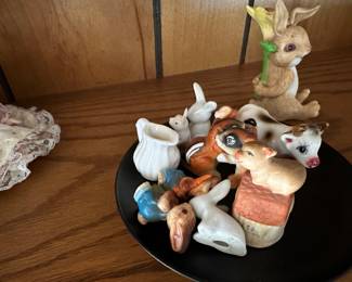 Porcelain cows, rabbits, and pigs
