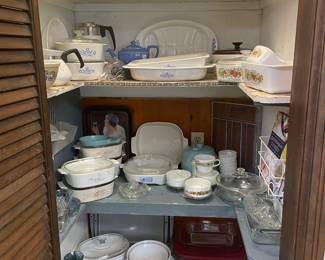 Pantry off vintage Corningwear, Pyrex and Fire King