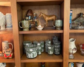 Collection of Wild Turkey bar ware and Carnival Golden Harvest pitcher and glasses