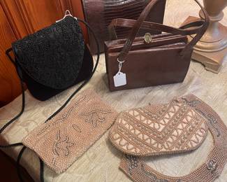 Vintage lizard skin handbags