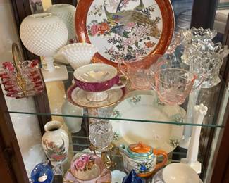 More teacups and milk glass etc
