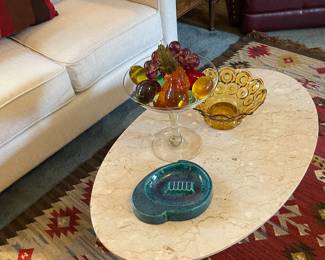 Marble top coffee table with gilt base
