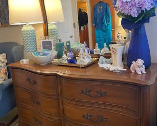 French Provincial double dresser with mirror