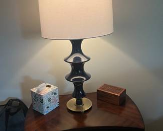 Contempory Coil Ceramic Brass lamp