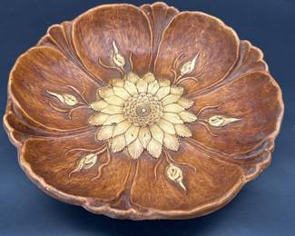 Decorative Brown Flower Centerpiece Bowl