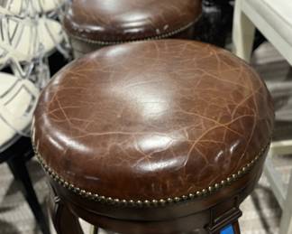 leather barstools brown