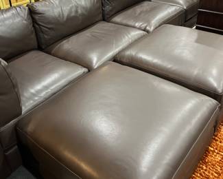 Brown leather couch, large like new 