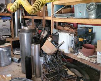 METAL STOVE PIPES, WOOD GRATES