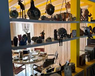 So many smalls—ceramics, metals, souvenirs from around the world