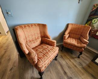 Pair of wingback chairs