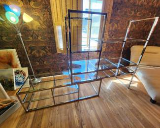 Real nice chrome + glass etagere Milo B