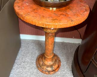 Vintage Pair of Marble Side Tables Orange