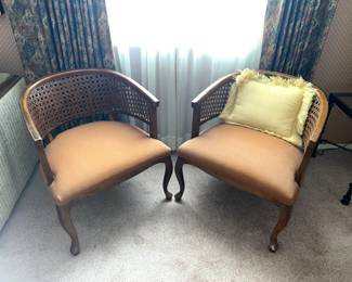 Lovely Pair of Vintage Chairs with Cane Backs