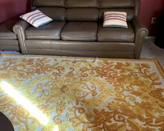 Stunning Vintage Yellow and Gold Shag Rug Room Sized