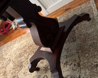 #9 - $250 - Mahogany game Table on castors 35"Wx34"Dx28"