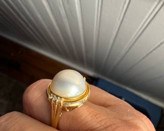 $325 - Moby pearl on 14kt gold setting 
