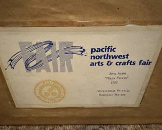 John Adams Original Water color 'Melon Picker' 38x30