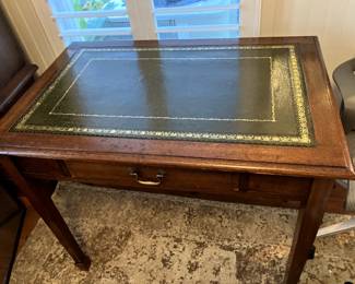 $450 - Desk with leather tooled top.
