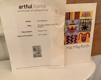 #68B - $70 each Hal Mayforth numbered Prints 17"Wx21"H "Less stupid"