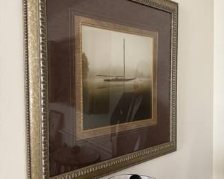 #15 - $46 - Framed Decorative Print Entire Boat on Water 28"Wx29"H