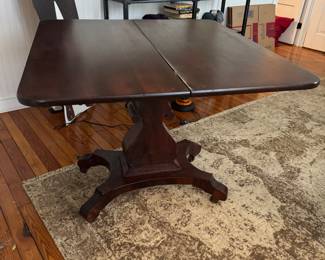 #9 - $250 - Mahogany game Table on castors 35"Wx34"Dx28"