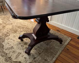#9 - $250 - Mahogany game Table on castors 35"Wx34"Dx28"
