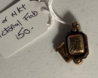 $150 - Victorian fob with locket 10kt gold 