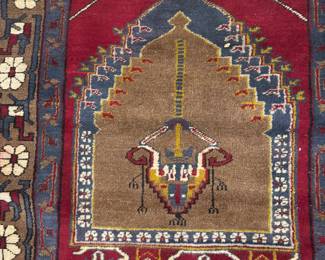$250 - Semi antique Persian rug blue & red 3'10"Wx6'4"L