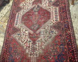 $180 - Semi antique Turkish wood rug-some wear 4'5"Wx7'10"L