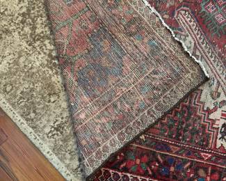 $180- Semi antique Turkish wood rug-some wear 4'5"Wx7'10"L