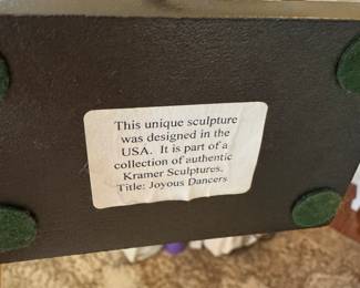 #30 - $80 -Boris Kramer Sculpture "Joyous Dancers" wrought iron 13"Wx9"Dx13"H