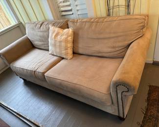 $160 - Sofa 3 persons, beige microsuede 
