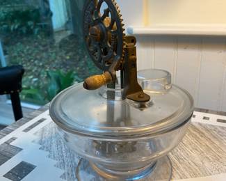 #51 - $50 - Vintage Hutchinson New York hand Mixer glass bowl