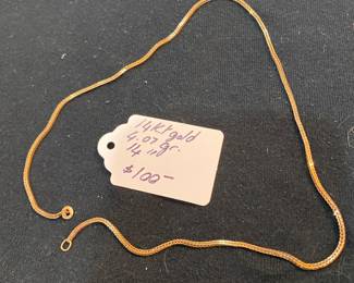 #111- $100 - 14kt gold chain 14" -  4.07gr 