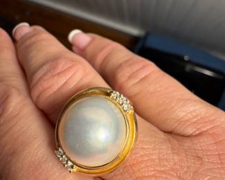 $325 - Moby pearl on 14kt gold setting 