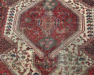 $180 - Semi antique Turkish wood rug-some wear 4'5"Wx7'10"L